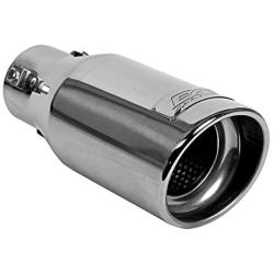 DC Sports EX-1012 Performance Bolt-On Resonated Exhaust Tip with Clamps and Adapters for Universal Fitment on Most Cars, Sedans, and Trucks - Polished Stainless Steel