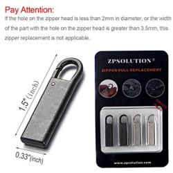 Zpsolution Zipper Pull Tab Replacement Metal Zipper Handle Mend Fixer for Suitcases Luggage Jacket Backpacks Coat Boots