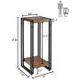 FIVEGIVEN Tall Side End Table for Small Spaces Narrow Night Stand for Bedroom Rustic Brown 27.6 Inch