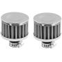 2Pack 12mm Mini Red Universal Car Motor Cone Cold Clean Air Intake Filter Turbo Vent Breather for car and Motorcycle (Silver)