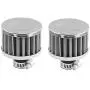 2Pack 12mm Mini Red Universal Car Motor Cone Cold Clean Air Intake Filter Turbo Vent Breather for car and Motorcycle (Silver)