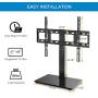 PERLESMITH Universal Swivel TV Stand / Base - Table Top TV Stand for 37-65 inch LCD LED TVs - Height Adjustable TV Mount Stand with Tempered Glass Base, VESA 600x400mm, Holds up to 88lbs