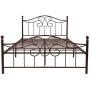 Vintage Sturdy Queen Size Metal Bed Frame with Headboard and Footboard Basic Bed Frame No Box Spring Needed ,Queen, Antique Brown.