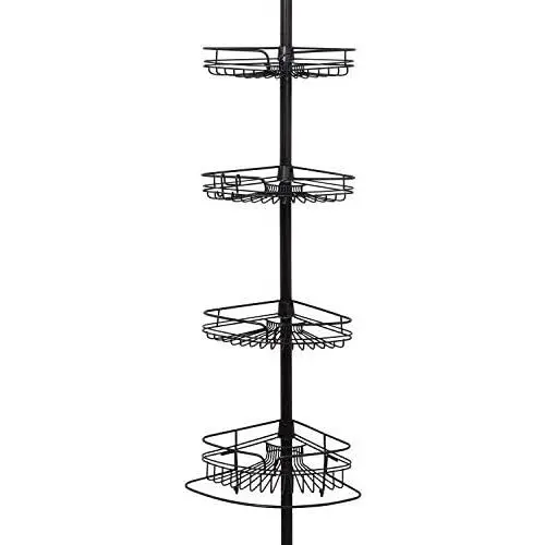 Zenna Home 2161HB Shower Tension Pole Caddy, Bronze