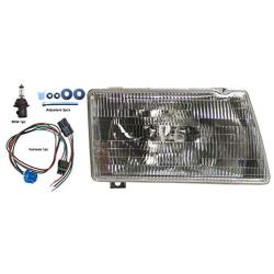 Headlight with Adjusters & Mounting Frame Metal - Passenger Side (Fit: Peterbilt 377 385 & 375 Truck)