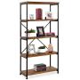 Best Choice Products 5-Tier Rustic Industrial Bookshelf Display Décor Accent for Living Room, Bedroom, Office w/Metal Frame, Wood Shelves - Brown