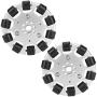 Fafeicy 2Pcs 3in Omnidirectional Wheel for Self-Stabilizing Hand Truck, 10pcs Driven Roller Industrial Robot Parts (Metal Wheel + Neoprene Roller)