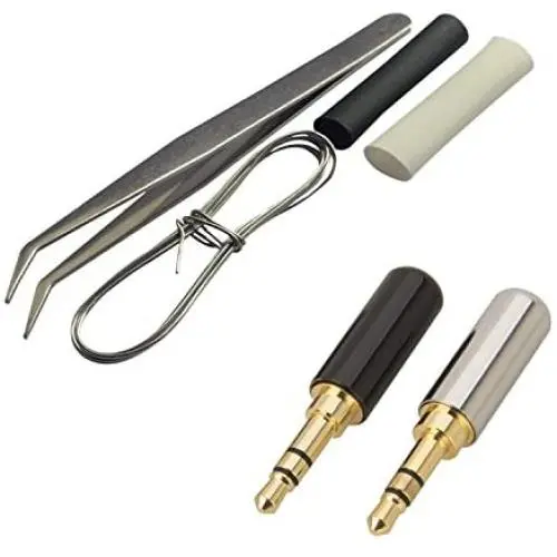 Timibis 3 Pole 3.5mm Male Repair Headphone Jack Plug Metal Audio Soldering & Spring Tool Kits Timibis 3 Pole 3.5mm Male Repair Headphone Jack Plug Metal Audio Soldering & Spring Tool Kits