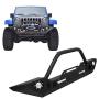 Front Bumper W/Winch Plate & LED Lights D-rings for 2007-2018 Jeep Wrangler JK Front Bumper