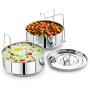 Stackable Stainless Steel Insert Pans - 6QT- Inserts for Instant Pot - Pan for Instapot - Accessories for Instant Pot- FITS 6 QT & Above - Pressure Cooker Steamer Pan Accessories