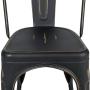 BONZY HOME Metal Dining Chairs Distressed Style,Stackable Side Chairs with Back, Indoor Outdoor Use Chair for Farmhouse, Patio, Restaurant, Kitchen, Set of 4(Golden Black)