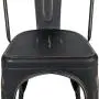 BONZY HOME Metal Dining Chairs Distressed Style,Stackable Side Chairs with Back, Indoor Outdoor Use Chair for Farmhouse, Patio, Restaurant, Kitchen, Set of 4(Golden Black)