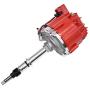 A-Team Performance HEI Complete Distributor 65K Coil, 6 Cylinders Compatible with AMC Incline 6 Jeep Straight 232, 242, 258 in One Wire Installation, Red Cap