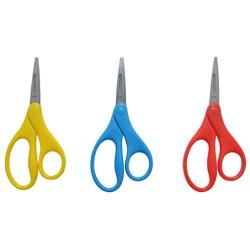 Westcott 5'' Kids Pointed Scissors, 12-Pack, Red, Blue, Yellow