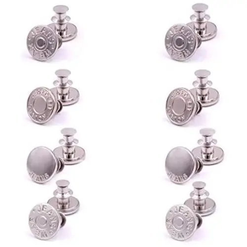willikiva Instant Buttons Adjustable Button Jeans 8Pcs No Sew Button Metal Adds Or Reduces an Inch to Any Pants Waist in Seconds(Z025) willikiva Instant Buttons Adjustable Button Jeans 8Pcs No Sew Button Metal Adds Or Reduces an Inch to Any Pants Waist in Seconds(Z025)