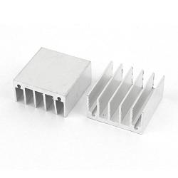 uxcell a14082500ux0894 2 Pcs Silver Tone Aluminum Cooler Radiator Heat Sink 30mm x 30mm x15mm (Pack of 2)