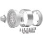 Que-T 1.9'' Pack of 4 Alloy Metal Beadlock Wheel Rims for 1/10 RC Crawler SCX10 90046 D90 Trx4 (Matt Silver)