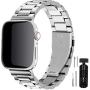 Fullmosa Compatible Apple Watch Band 38mm 40mm 42mm 44mm, Stainless Steel Metal For Apple Watch Bands,38mm 40mm Sliver