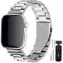 Fullmosa Compatible Apple Watch Band 38mm 40mm 42mm 44mm, Stainless Steel Metal For Apple Watch Bands,38mm 40mm Sliver