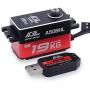 AGFrc 19KG Low-Profile High-Torque Programmable-Digital-Servo - Full Metal Gear CNC Case Brushless Servo for 1/10 RC Models, Control Angle 180° (A50BHL&AGF-SPV2)