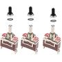 ESUPPORT Silver Contact Heavy Duty 20A 125V 15A 250V SPST 3 Terminal Pin (ON)-OFF-(ON) Momentary Rocker Toggle Switch Metal Bat Pack of 3