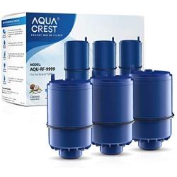 AQUACREST RF-9999 NSF Certified Water Filter, Replacement for Pur RF9999 Faucet Water Filter, Pur Faucet Model FM-2500V, FM-3700, PFM150W, PFM350V, PFM400H, PFM450S, Pur-0A1 (Pack of 3)