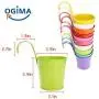 Ogima 10 Piece Metal Iron Hanging Flower Pots, Multicolor Ogima 10 Piece Metal Iron Hanging Flower Pots, Multicolor