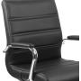 Flash Furniture Mid-Back Black LeatherSoft Executive Swivel Office Chair with Chrome Base and Arms