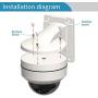 Wall Mount Bracket,LEFTEK Full Metal Bracket Outdoor Indoor CCTV Stand Accessory for LEFTEK Dome PTZ Camera