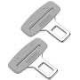 MOCHENT 2 Pack Seat Belt Clip - Car Seat Belt Buckle Stainless Steel Metal Universal Safety Seat Belt Silencer Alarm Stopper Insert Plug for All Vehicles Cars (Gray)