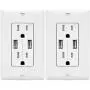 TOPGREENER 3.1A USB Outlet, USB Wall Outlet, 15A TR Receptacle, for iPhone XS/MAX/XR/X/8/7/6s/Plus, iPad, LG, HTC and more, Compatible Samsung Galaxy S9/S8/S7/S6, Note9/8/7 and more, 2-Pack, White
