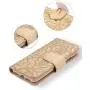 FLYEE Case Compatible with Galaxy S8(5.8 inch,Released in 2017),Wallet Case for Women and Girls with Card Holder,[Embossed Flower] Premium Flip PU Leather Protective Case with Wrist Strap -Beige