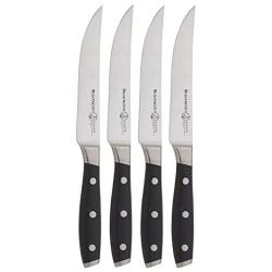 Messermeister Avanta 4 Piece Fine-Edge Steak Knife Set - Black Handle