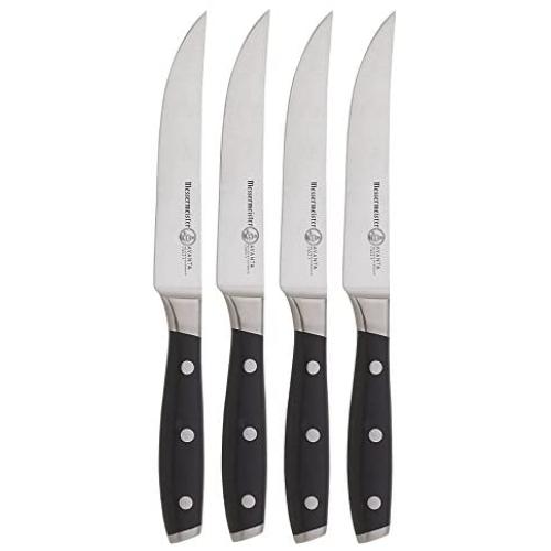 Messermeister Avanta 4 Piece Fine-Edge Steak Knife Set - Black Handle