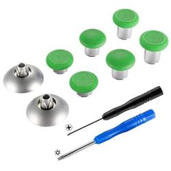 eXtremeRate 8 in 1 Green Metal Magnetic Thumbsticks Analog Joysticks for Xbox One, Xbox One Elite, Xbox One S, Xbox Series X, PS4 Slim, PS4 Pro, PS4 Controller with T8H Cross Screwdrivers