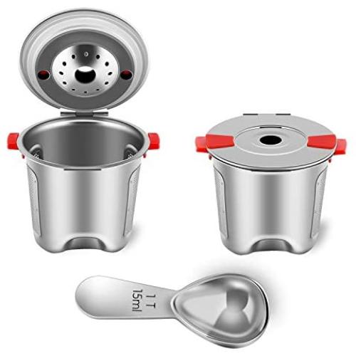 Reusable K Cups Fit for Keurig 2.0 and 1.0 Coffee Maker - Stainless Steel K Cup Reusable - Universal Refillable K Cup Filter BPA FREE (2 PACK)
