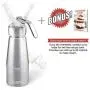 ZOEMO Professional Whipped Cream Dispenser 250ml (N2O Cartriges NOT INCLUDED) - Cream Whipper With Sturdy Aluminum Body And Head - Half Pint Whipper Creates 2-3 Pints of Fresh Whip Cream ZOEMO Professional Whipped Cream Dispenser 250ml (N2O Cartriges NOT INCLUDED) - Cream Whipper With Sturdy Aluminum Body And Head - Half Pint Whipper Creates 2-3 Pints of Fresh Whip Cream