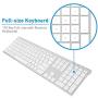 Macally Wireless Bluetooth Keyboard with Numeric Keypad for Laptops, Computers (Apple: Mac, iMac, MacBook Pro/Air, iOS, iPhone, iPad, Windows: PC and Android), Smartphones, Tablets (Aluminum Silver)