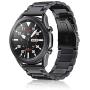 Fintie Bands Compatible with Samsung Galaxy Watch 3 45mm, Solid Stainless Steel Metal Bracelet Strap Replacement Wrist Band, Black