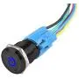 ESUPPORT 16mm 12V 3A Car Blue LED Light Power Metal Push Button Toggle Switch Socket Plug Latching Black Shell ESUPPORT 16mm 12V 3A Car Blue LED Light Power Metal Push Button Toggle Switch Socket Plug Latching Black Shell