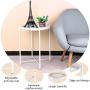 EKNITEY End Table,Folding Metal Side Table Waterproof Small Coffee Table Sofa Side Table with Removable Tray for Living Room Bedroom Balcony and Office (White)
