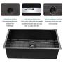 Lordear 32 Inch Black Kitchen Sink Undermount 16 Gauge Stainless Steel Gunmetal Black Single Bowk Kitchen Sink Basin