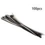 MroMax 15.75 Inches Stainless Steel Cable Zip Ties Multi-Purpose Metal Exhaust Wrap 100pcs