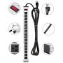 Surge Protector Power Strip 16-Outlet ETL Certified Heavy Duty Metal Power Socket with Circuit Breaker and 15 FT Long Cord