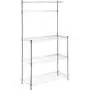 Amazon Basics Kitchen Storage Bakers Rack with Wood Table, Chrome/Wood - 63.4'' Height Amazon Basics Kitchen Storage Bakers Rack with Wood Table, Chrome/Wood - 63.4'' Height