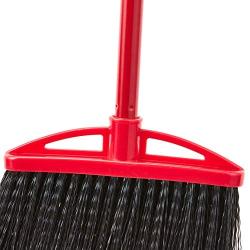 AmazonCommercial Angle Broom with Vinyl-Coated Metal Handle - 6-Pack