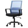 Office Chair Ergonomic Desk Task Chair Mesh Computer Chair Mid-Back Mesh Home Office Swivel Chair Modern Executive Chair with Wheels Armrests Lumbar Support (Blue)