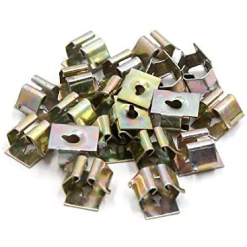 uxcell 20pcs Copper Tone Car Trim Metal Rivets Bumper Door Panel Screw Fastener Clips