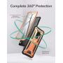 YOUMAKER Designed for Galaxy S9 Plus Case, Heavy Duty Protection Kickstand with Built-in Screen Protector Shockproof Case Cover for Samsung Galaxy S9 Plus 6.2 inch - Orange/Black