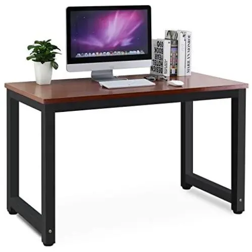 Tribesigns Modern Simple Style Computer Desk PC Laptop Study Table Office Desk Workstation for Home Office, Teak + Black Leg Tribesigns Modern Simple Style Computer Desk PC Laptop Study Table Office Desk Workstation for Home Office, Teak + Black Leg